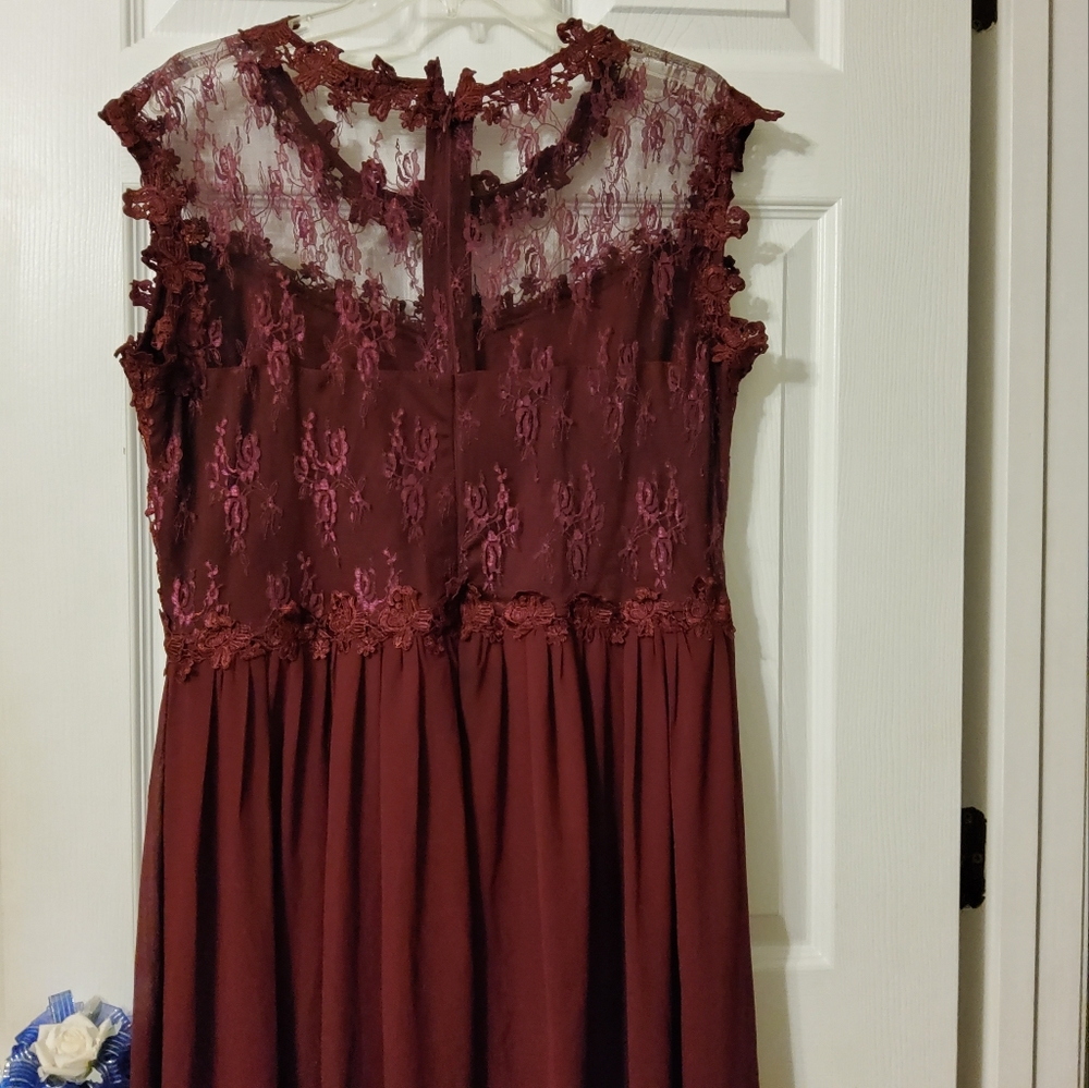 SOIEBLU WINE EMBROIDRED MAXI SLEEVELESS DRESS SIZE 2XL - Picture 6 of 10